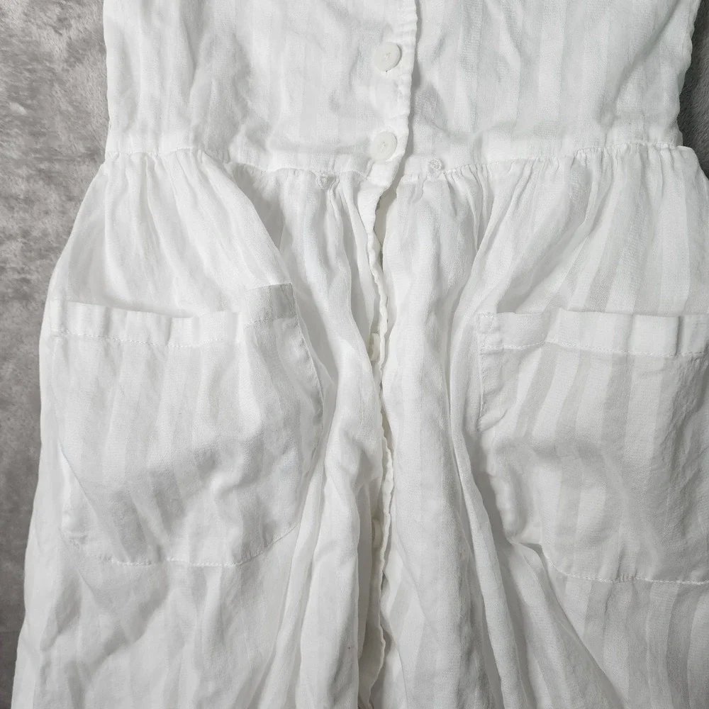 Hope & Henry Girls Sz 8 Lined Midi Dress Organic Cotton Button Down